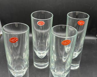Carlo Moretti Italian Glasses Bullet Design Clear Highball Barware