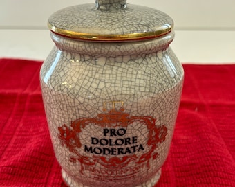 Pot d'apothicaire vintage, Pro Dolore Moderata - Darvocet-N 100, par Lilly avec couvercle