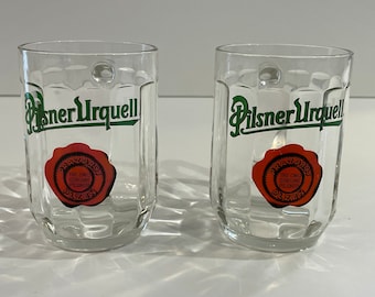 Beer Mugs, Pilsner Urquell with Prazdroj Plzen