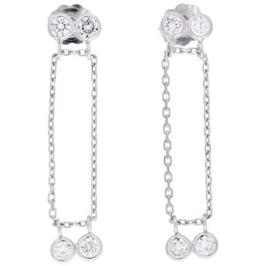 Peter Suchy Round .65 Carat Diamond White Gold Dangle Drop Earrings