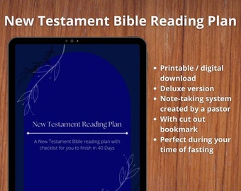 40 Days New Testament Bible Reading Plan with pastor-crafted note-taking system, printable 40 Days Bible reading plan