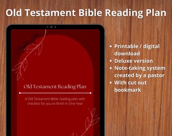 One Year Old Testament Bible Reading Plan with pastor-crafted note-taking system, printable One Year Bible reading plan