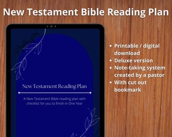 One Year New Testament Bible Reading Plan with pastor-crafted note-taking system, printable One Year Bible reading plan