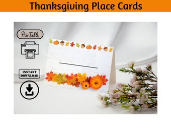 Family and Friends Thanksgiving Seat Markers, Printable Thanksgiving Place Cards, Printable Place Cards, Printable Seat Markers 4 Designs