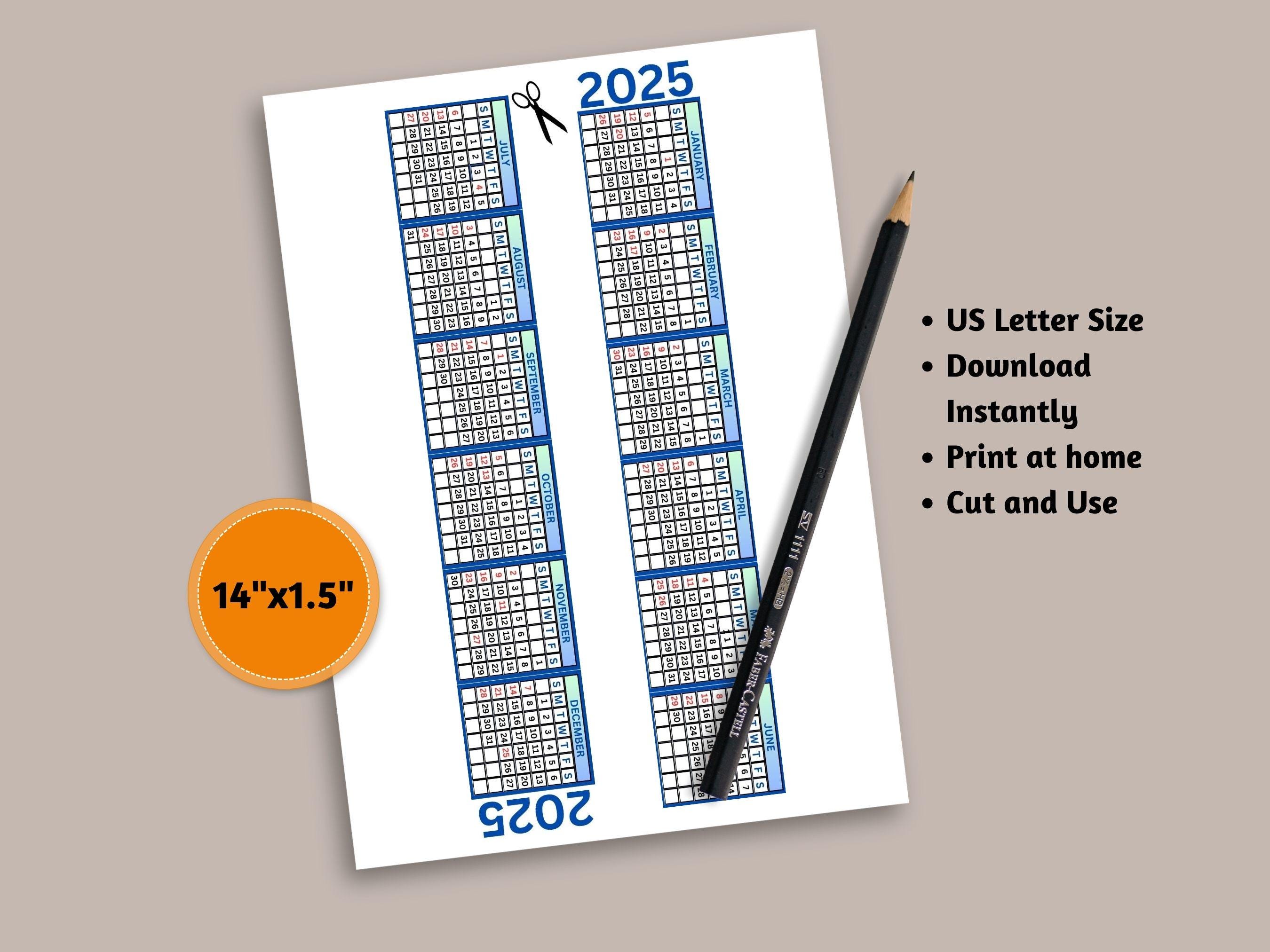 Monitor Computer Keyboard 2025 Calendar Strip to Help Keep Track of ...