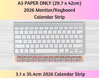 2026 Calendar Monitor Strip - Etsy