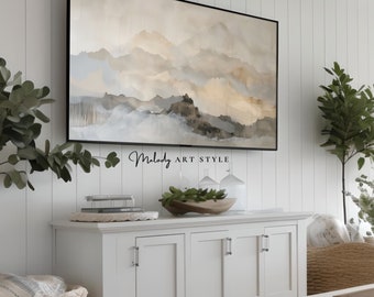 Japandi Art Frame TV Art Neutral Colors 4K 8K Abstract