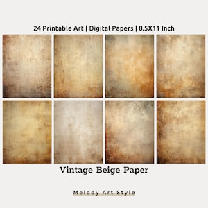 Vintage Paper Texture, Antique Background, Digital Papers Printable Beige Brown Set, Commercial Use, Digital Paper for Craft, Scrapbook D72