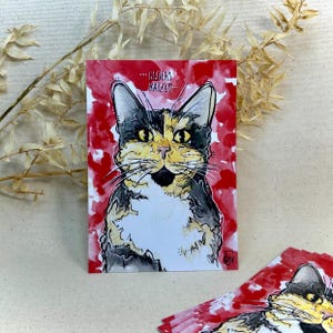 Lucky Cat • Postkaart • Kat • Calico • A6 Wenskaart • Veel Geluk • Postkaart