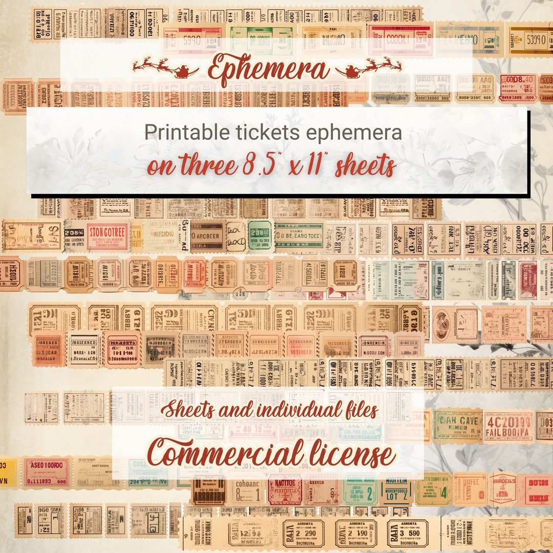 Printable Perforated Tickets Ephemera, for Your Scrapbooking, Junk ...