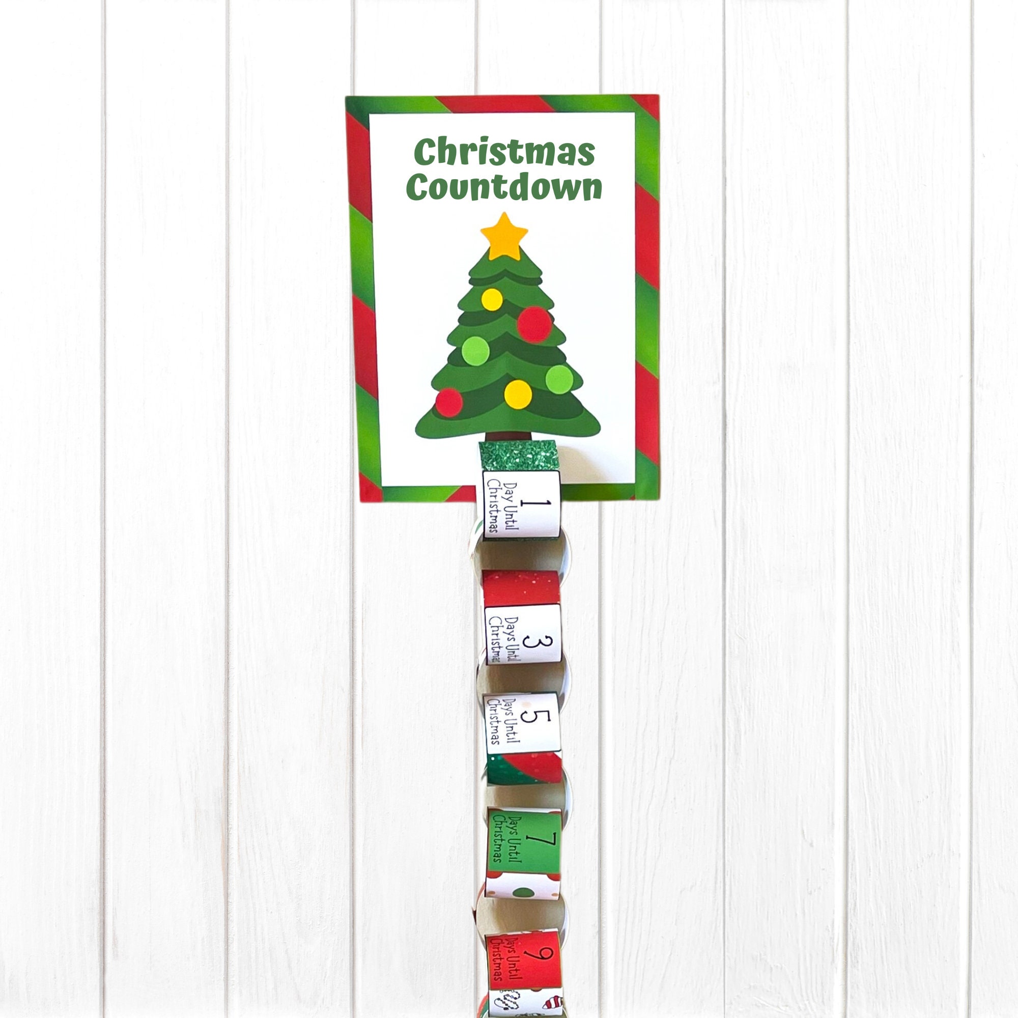 Christmas Countdown Chain Printable / Christmas Advent Calendar / 25