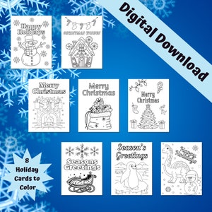 Weihnachtskarten 8er Set / Weihnachtsaktivität / Weihnachtsdeko / Weihnachtsdeko / Weihnachtsgeschenk / PDF Download / Sofort Download