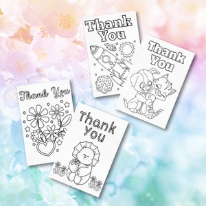 Thank You Coloring Cards Set of 4 / Thank You Activity / Gratitude Activity