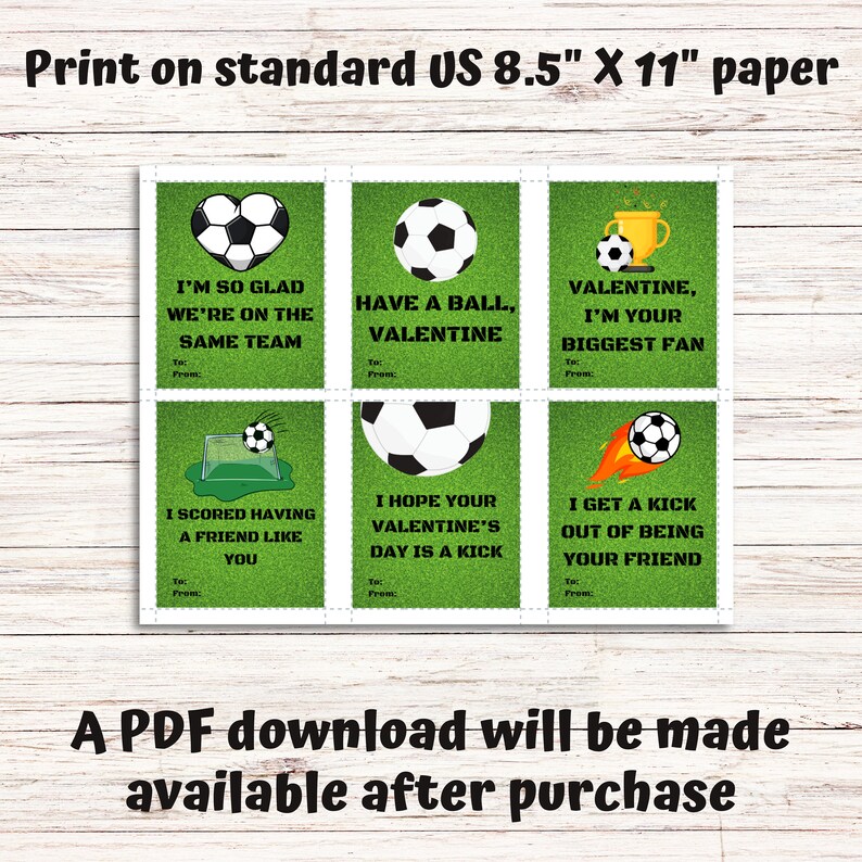 Soccer Valentines / Sports Valentines / Valentines for Kids Printable ...