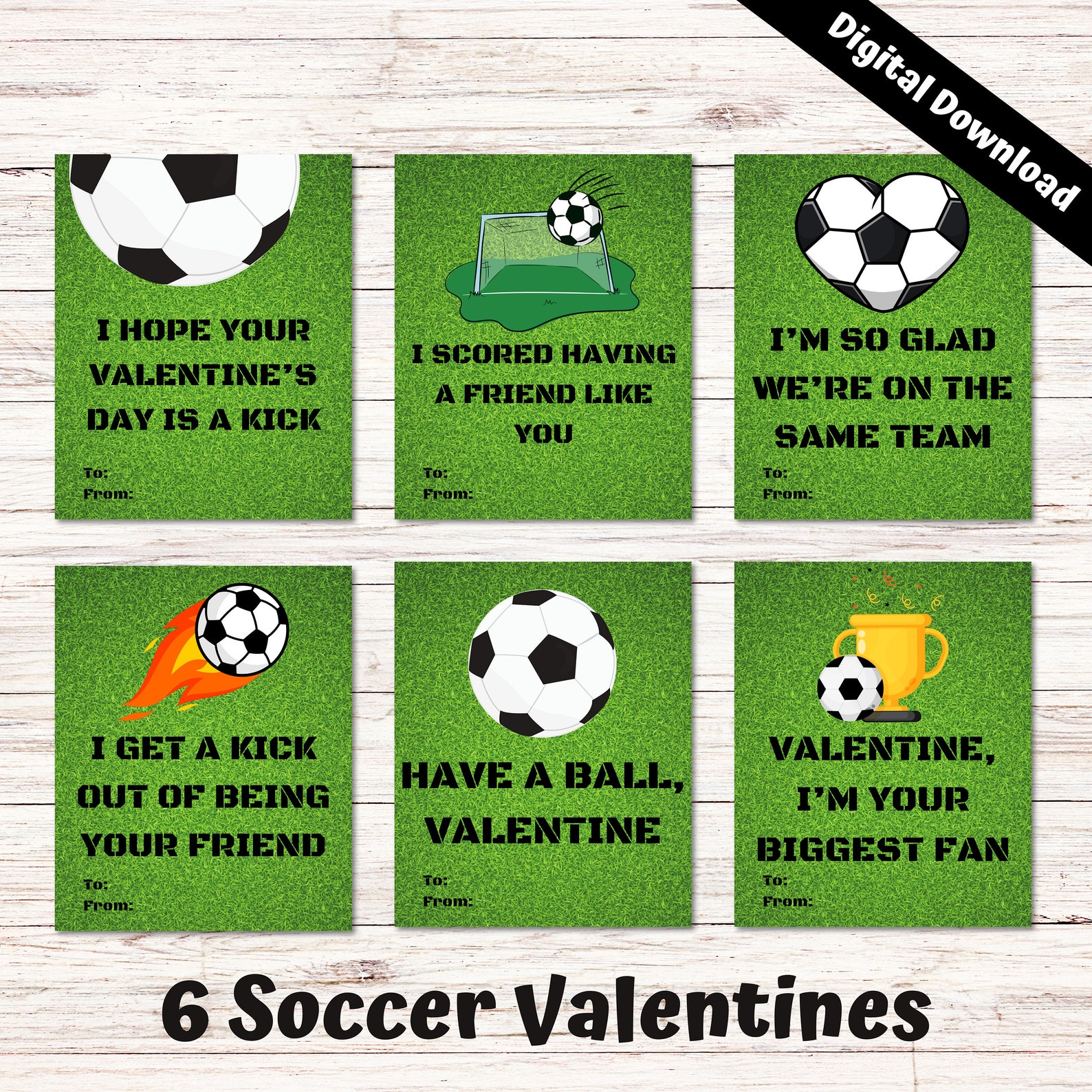 Soccer Valentines / Sports Valentines / Valentines for Kids Printable ...