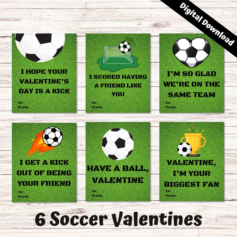 Soccer Valentines / Sports Valentines / Valentines for Kids Printable ...