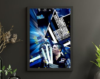 Gary Anderson Darts Poster, Sport Poster, Dart Poster Drucke, Gary Anderson, Man Cave, Game Lounge Wandkunst, The Flying Scotsman