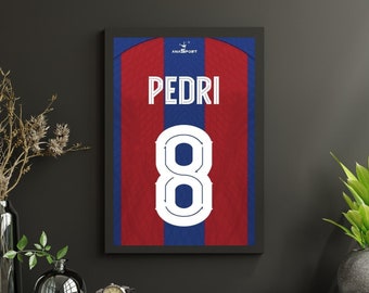 Pedri Poster, FC Barcelona Poster Minimalist, Pedri Print Art, Office Wall Art, Bedroom art, Gift Poster, Footballer Pedri Shirt Customized