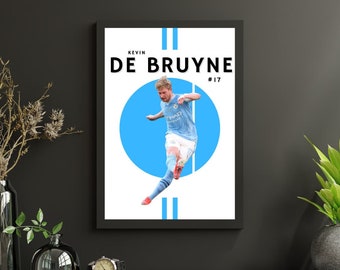 Kevin De Bruyne Poster, Manchester City Poster, Fußball-Geschenke, Sport-Poster, Fußballspieler-Poster, Fußball-Wandkunst, Sport-Schlafzimmer-Poster