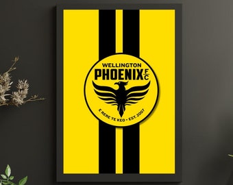 Wellington Phoenix Poster, Wellington Phoenix FC Print, Soccer Print Art, Football Wall Art, Football Gift Fan, A-League Australia