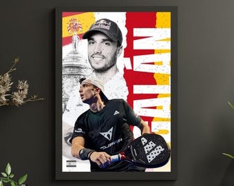 Alejandro Galan Padel Poster, Sport Padel Tennis Poster, Alejandro Galan Poster Drucke, Man Cave, Sport Wandkunst