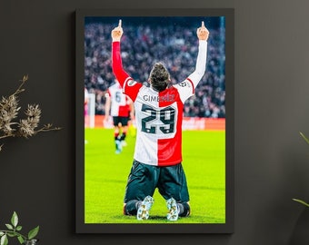 Poster Santiago Gimenez Feyenoord Rotterdam Torjubel De Kuip Niederlande