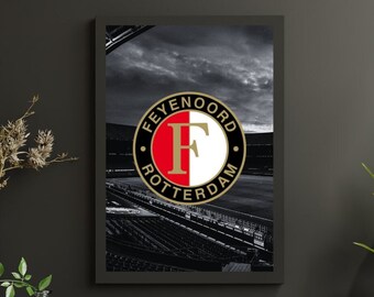 Feyenoord Rotterdam Poster Feyenoord Print De Kuip Poster Santiago Gimenez Feyenoord Gifts Wall Art Voetbal Poster