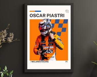 Oscar Piastri F1 Posterdruck, Digitaler Download, McLaren MCL60 Auto, Formel 1 Wandkunst Geschenk, Formel 1 Dekor, F1 2024, Oscar Piastri Druck