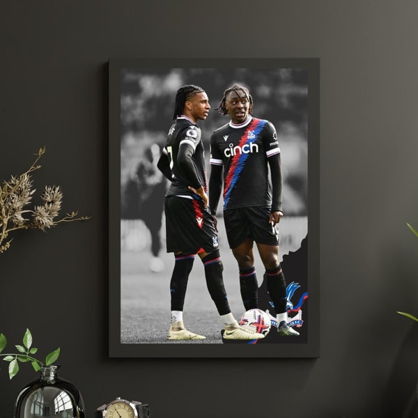 Michael Olise, Eberechi Eze Poster, Crystal Palace Football Poster, Crystal Palace Print, Soccer Wall Art, Office, Bedroom Football Poster