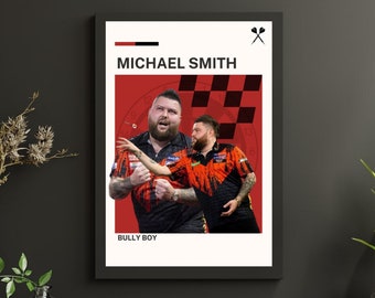 Michael Smith Darts Poster, Bully Boy Sports Poster, Dart Poster Prints, Man Cave Poster, Darts Wall Art, Dartboard Art, Premier League 2024