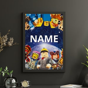 Personalized Digital Roblox Name Poster Roblox Custom Name Kids Wall Art Roblox Lovers Printable Wall Art, Nursery