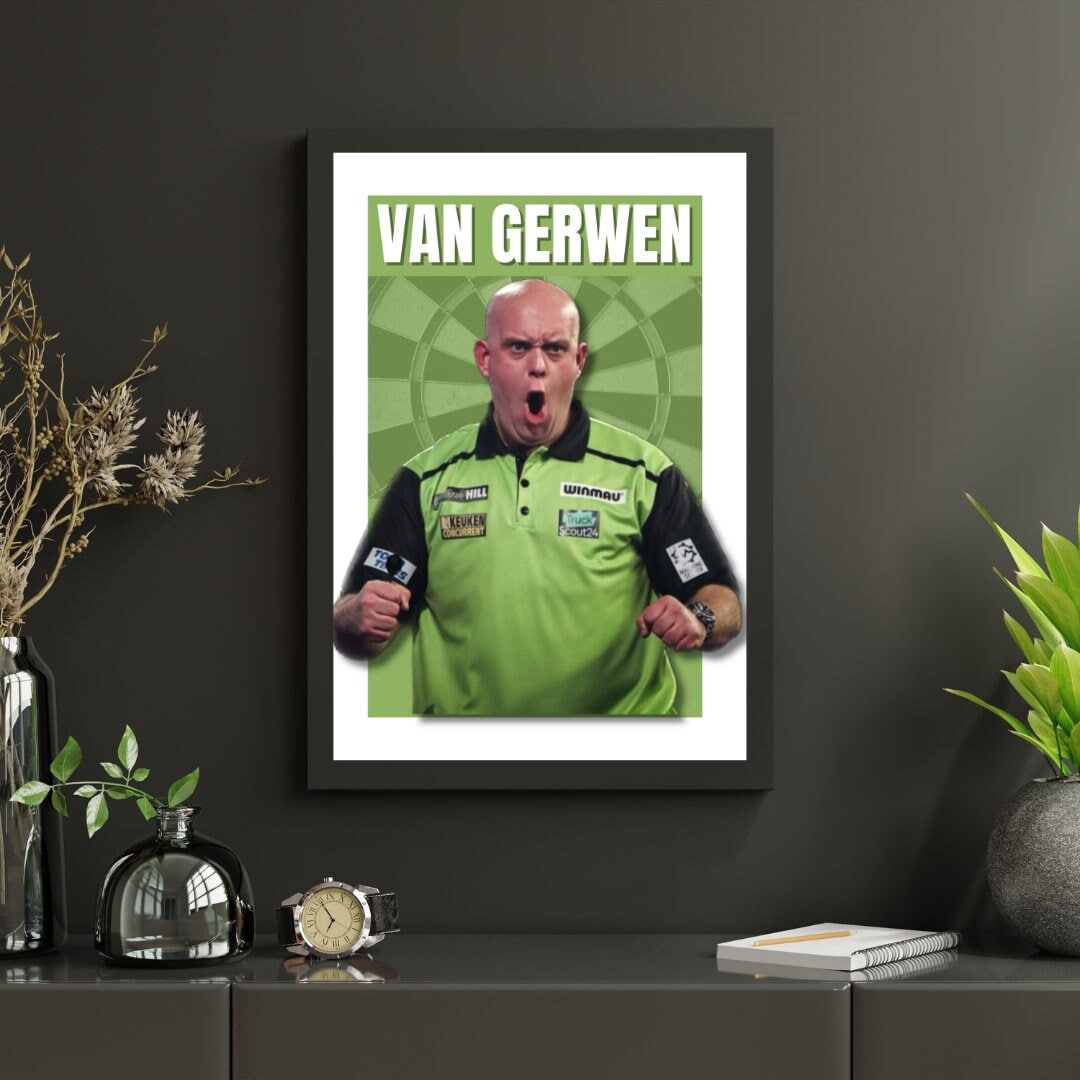 Van Gerwen Darts Poster, Sports Poster, Dart Poster Prints, Michael Van