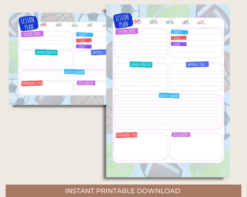 Lesson Plan Template, Homeschool Teacher Planner, Academic Schedule ...