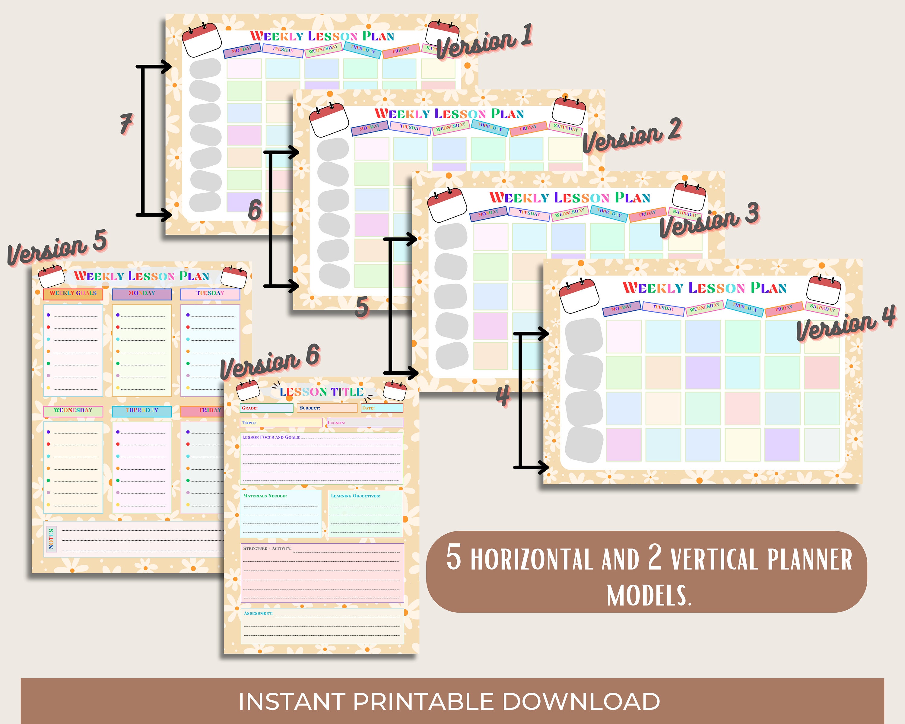 Home School Planner, Educational Planner,lesson Plan Template, Weekly