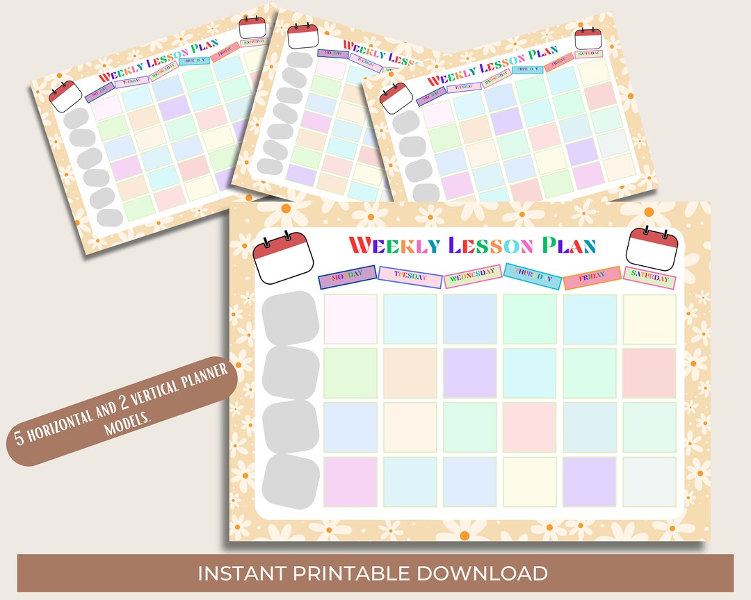 Home School Planner, Educational Planner,lesson Plan Template, Weekly