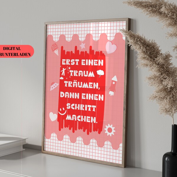 Inspirierende Wanddekoration für Kinder, Kinderzimmer-Wanddekoration, Kinderzimmer-Poster, inspirierender Digitaldruck