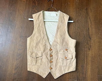 Vintage 1960s khaki corduroy vest size Small/medium