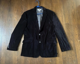 Vintage Retro 90s BLACK Velvet Men’s Blazer Joseph Abound XXL