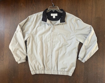 Retro Vintage 90’s men’s  tan-colored contrast collar Jacket Golf size Large