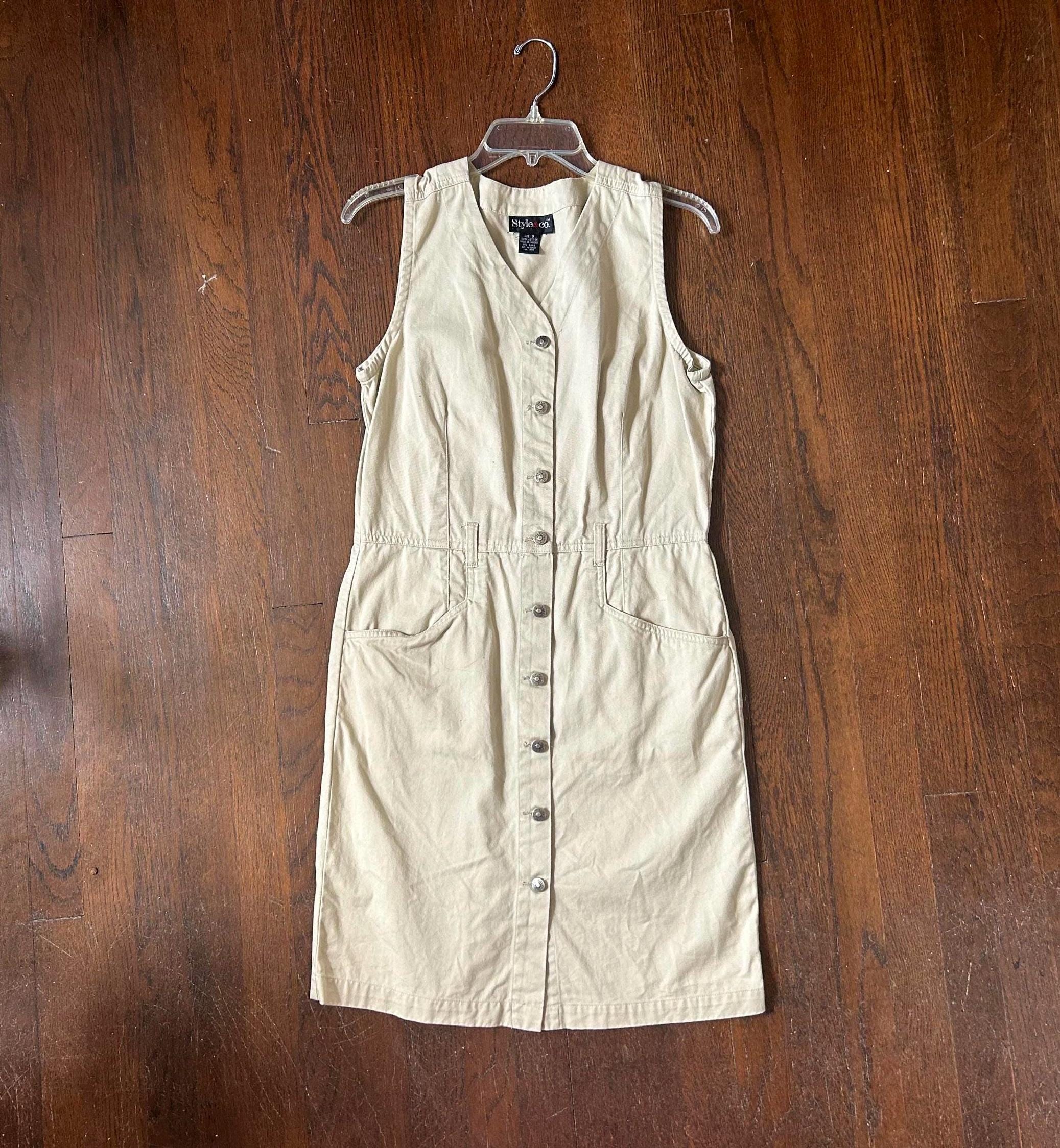 Beige Overall Dress - Etsy