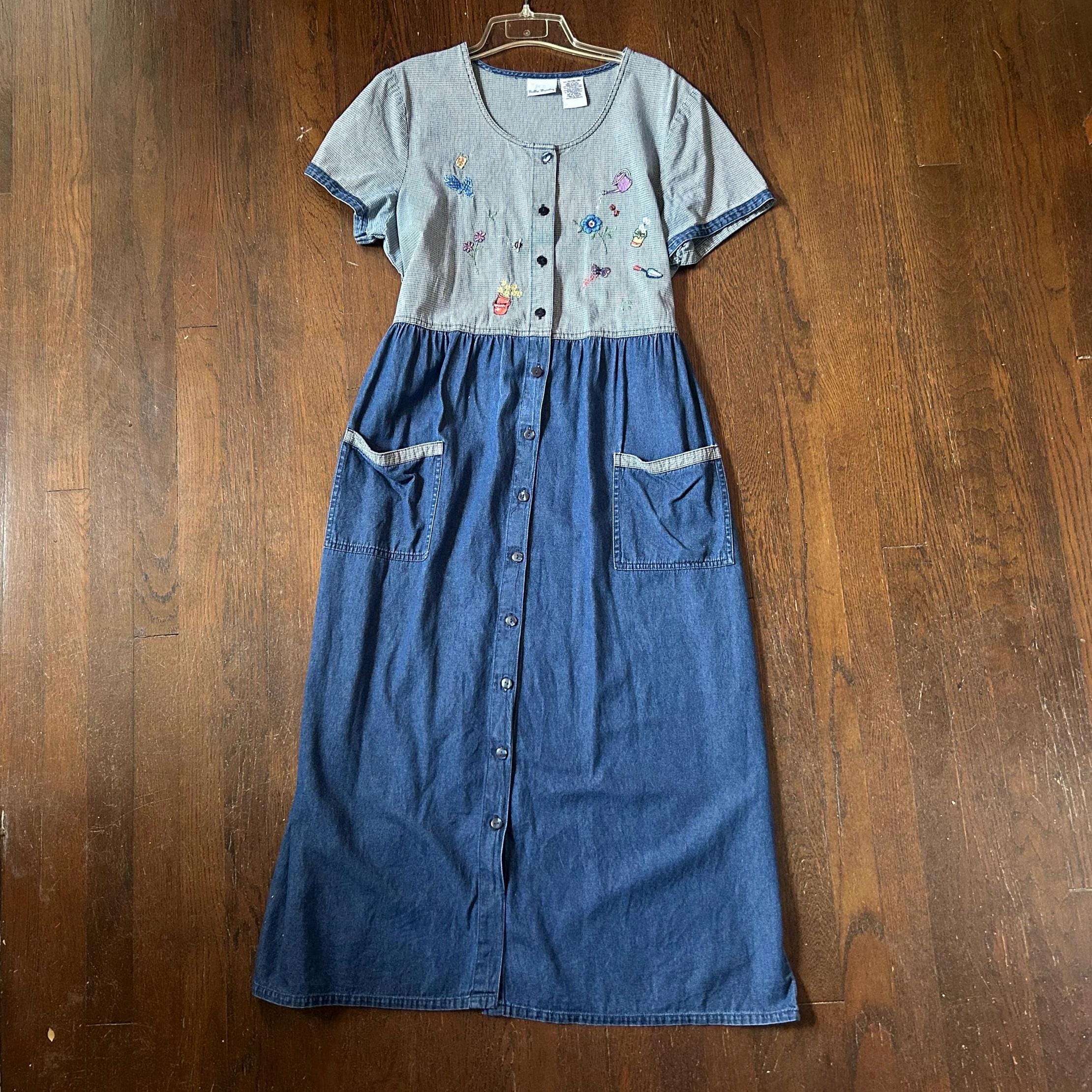 90s Denim Dress - Etsy