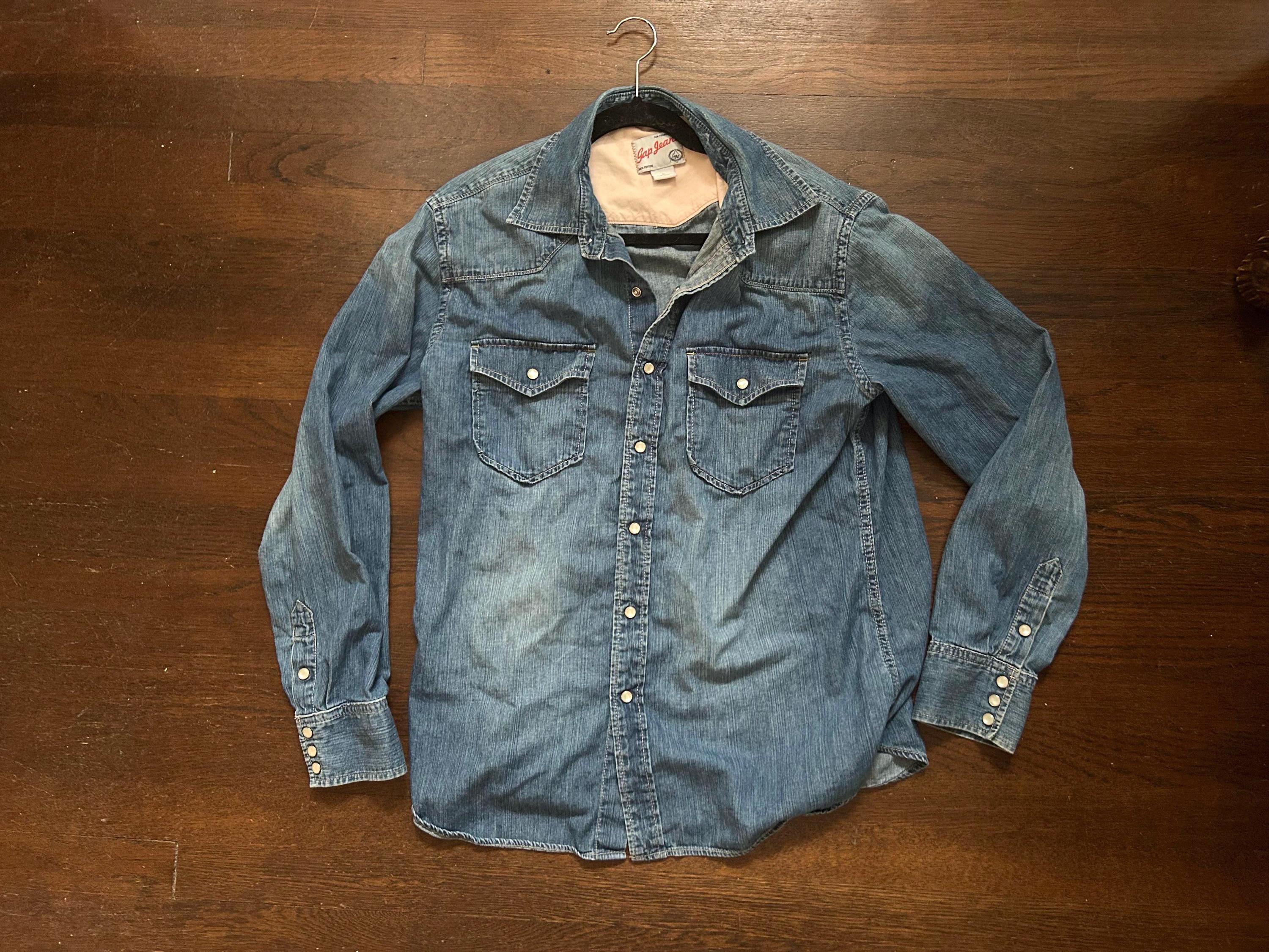 90s Gap Denim Shirt - Etsy