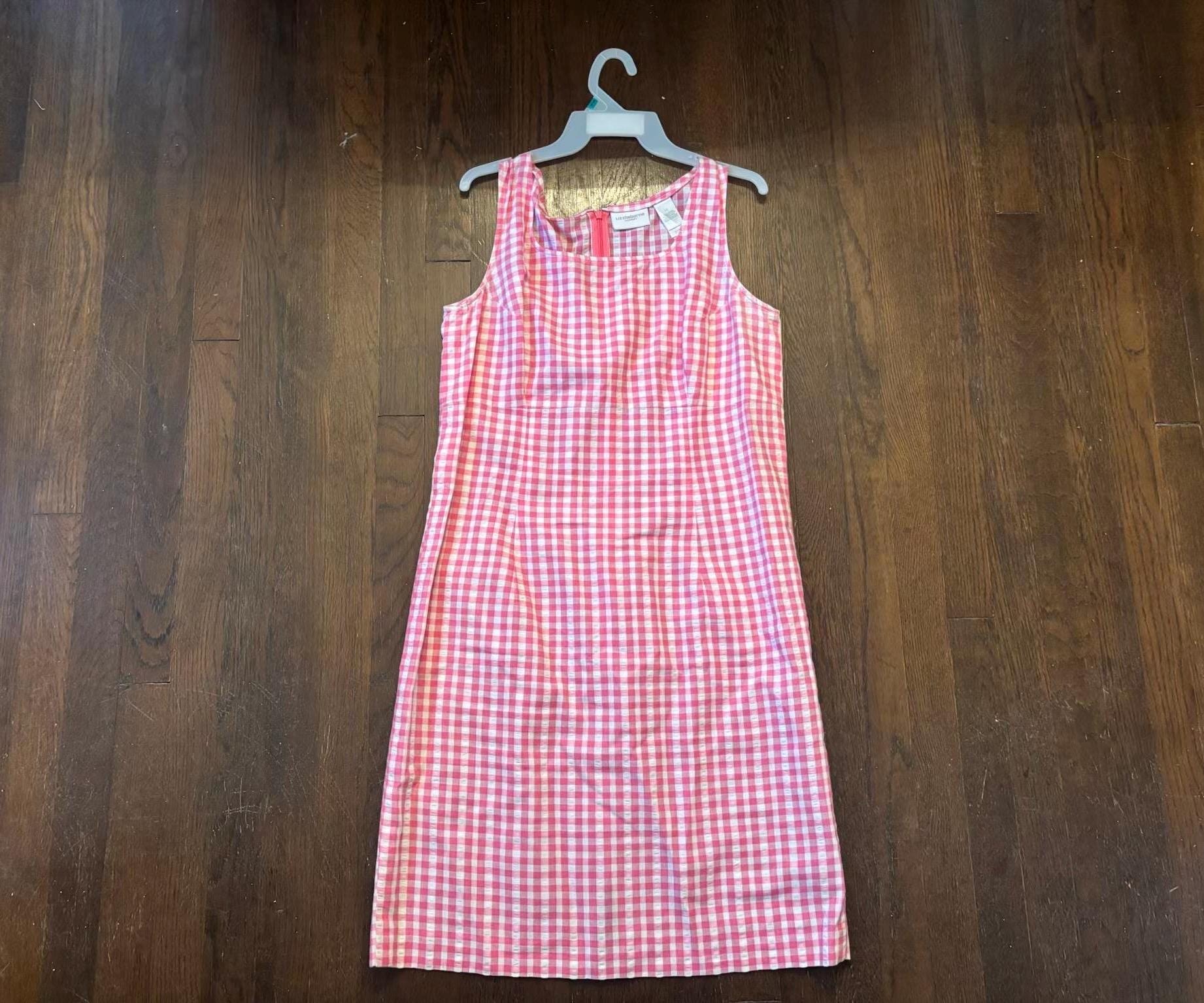 pink and grey plaid dress Pink And White Plaid Bow Collar Barbie Same Style 1950S Vintage Dress With Hat Set Pink / M main image 0