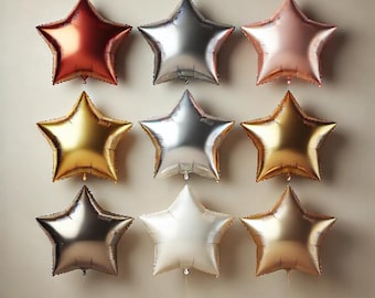 Globos de estrella de aluminio, decoración para bodas, cumpleaños y fiestas.
