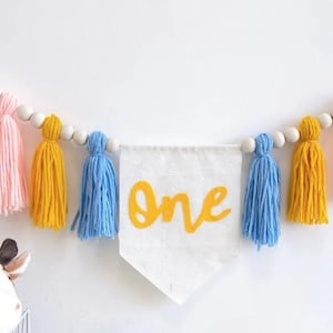 High chair banner, high chair banner, one birthday banner, 1st birthday decor, first birthday party