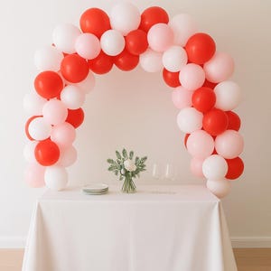 Pink red balloon arch, DIY garland, pink balloon arch, red balloon