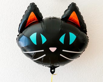 Halloween Birthday Party Cat balloon, Spooky One Halloween Balloon decor,  black cat Balloon, Groovy Halloween