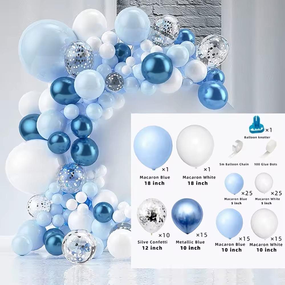 DIY blue Balloon Garland Arch Kit, blue Baby Shower, first birthday baby boy, Anniversary, Wedding Arch