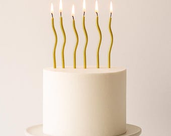 Bougies pour gâteau ondulées dorées extra longues, grandes bougies d'anniversaire or argent roses, bougies or argent, décorations de gâteau or argent