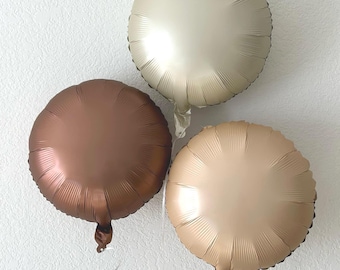 Globos de aluminio neutros - Decoración redonda para fiestas, 3 piezas